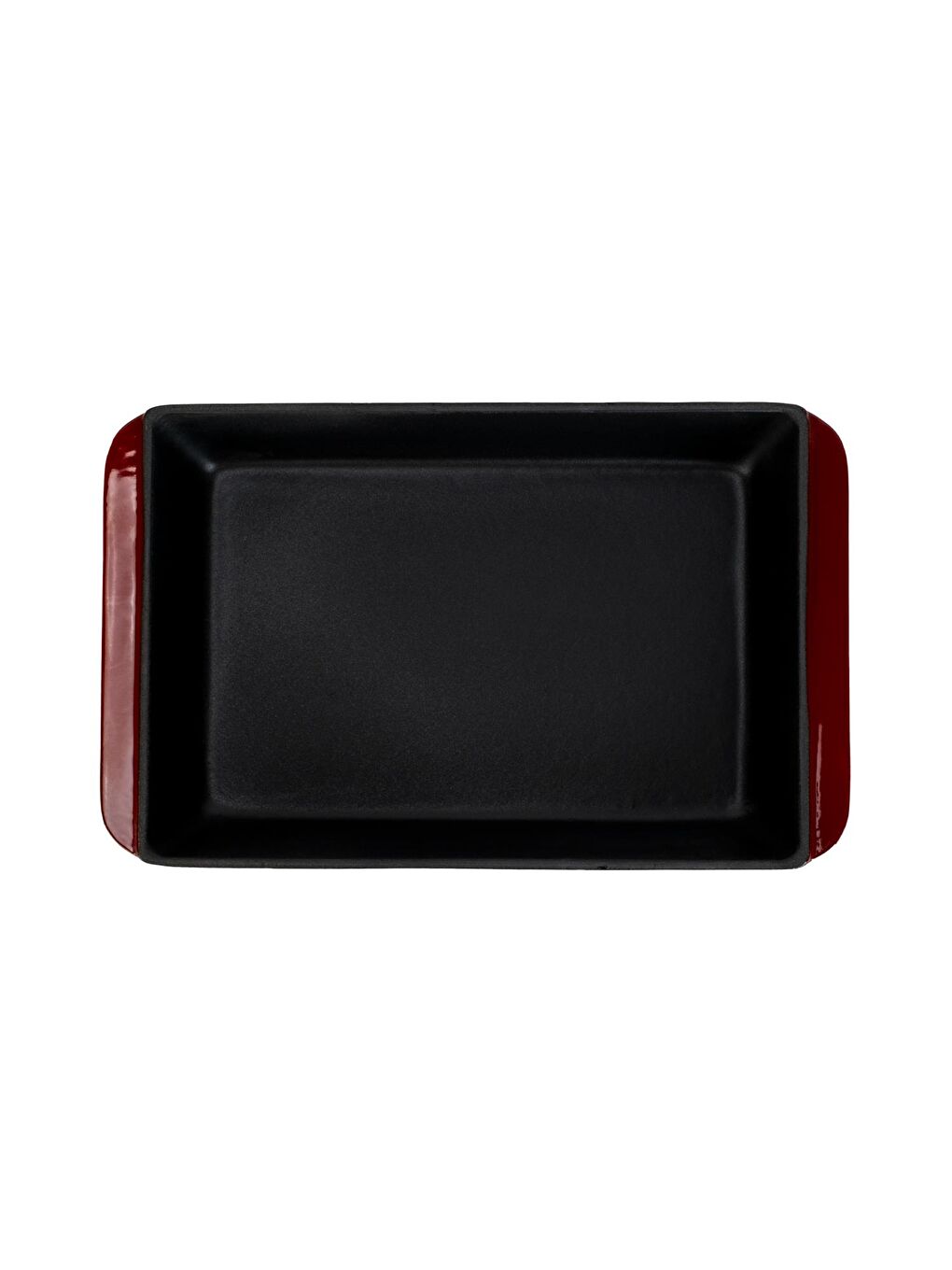 Bordo Dikdörtgen Rosto ve Fırın Tepsisi Döküm Demir Yekpare Çift Kulplu Ölçü 21x33cm.-2