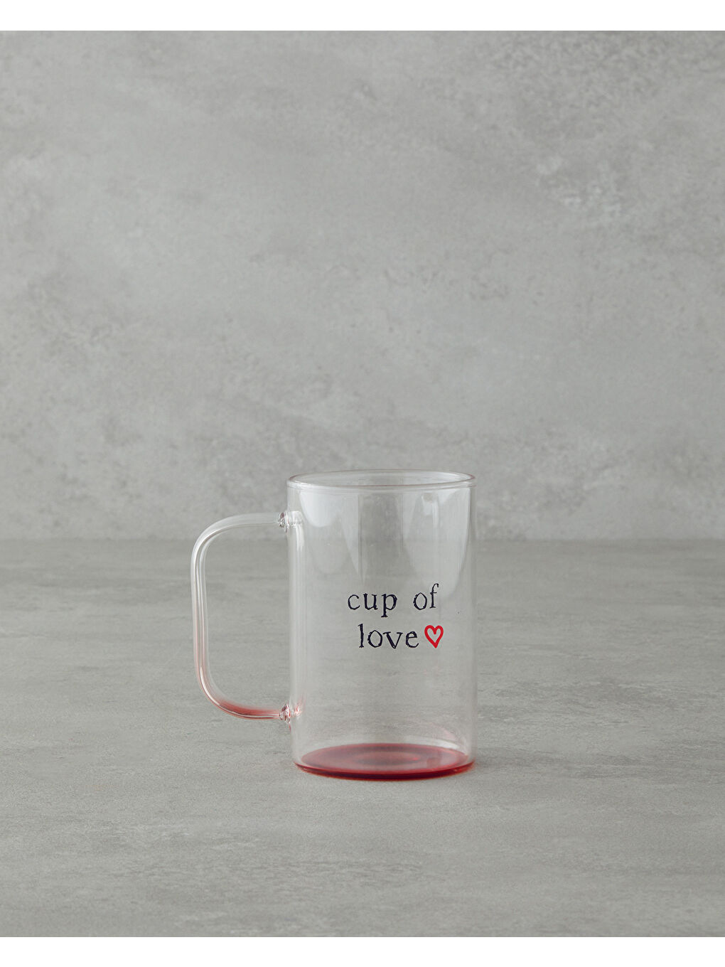 Cup Of Love Cam Kupa 270 ml Kırmızı