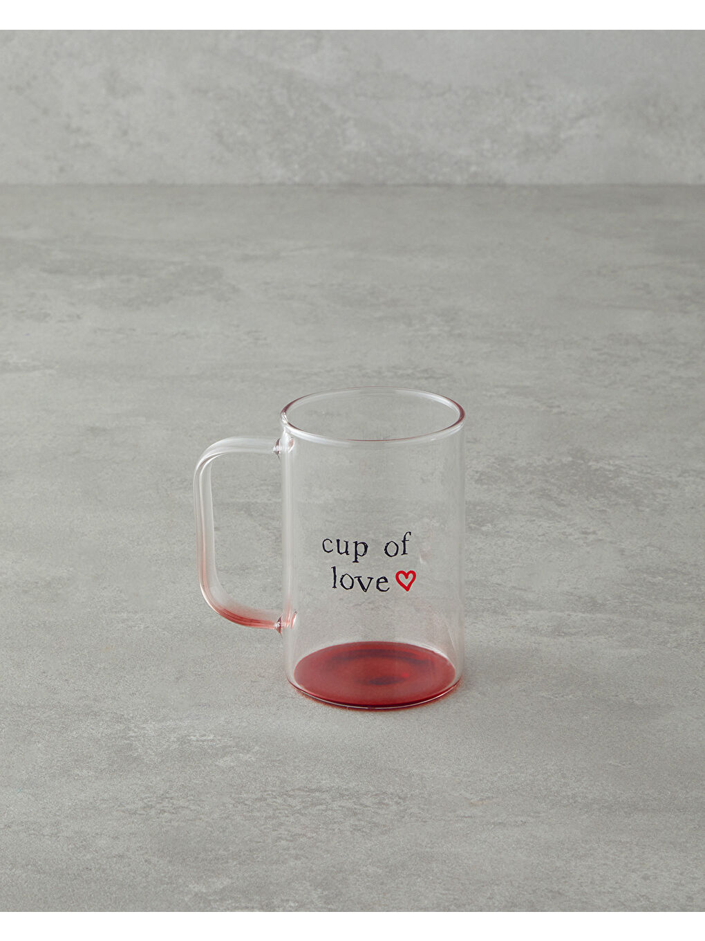 Cup Of Love Cam Kupa 270 ml Kırmızı-1