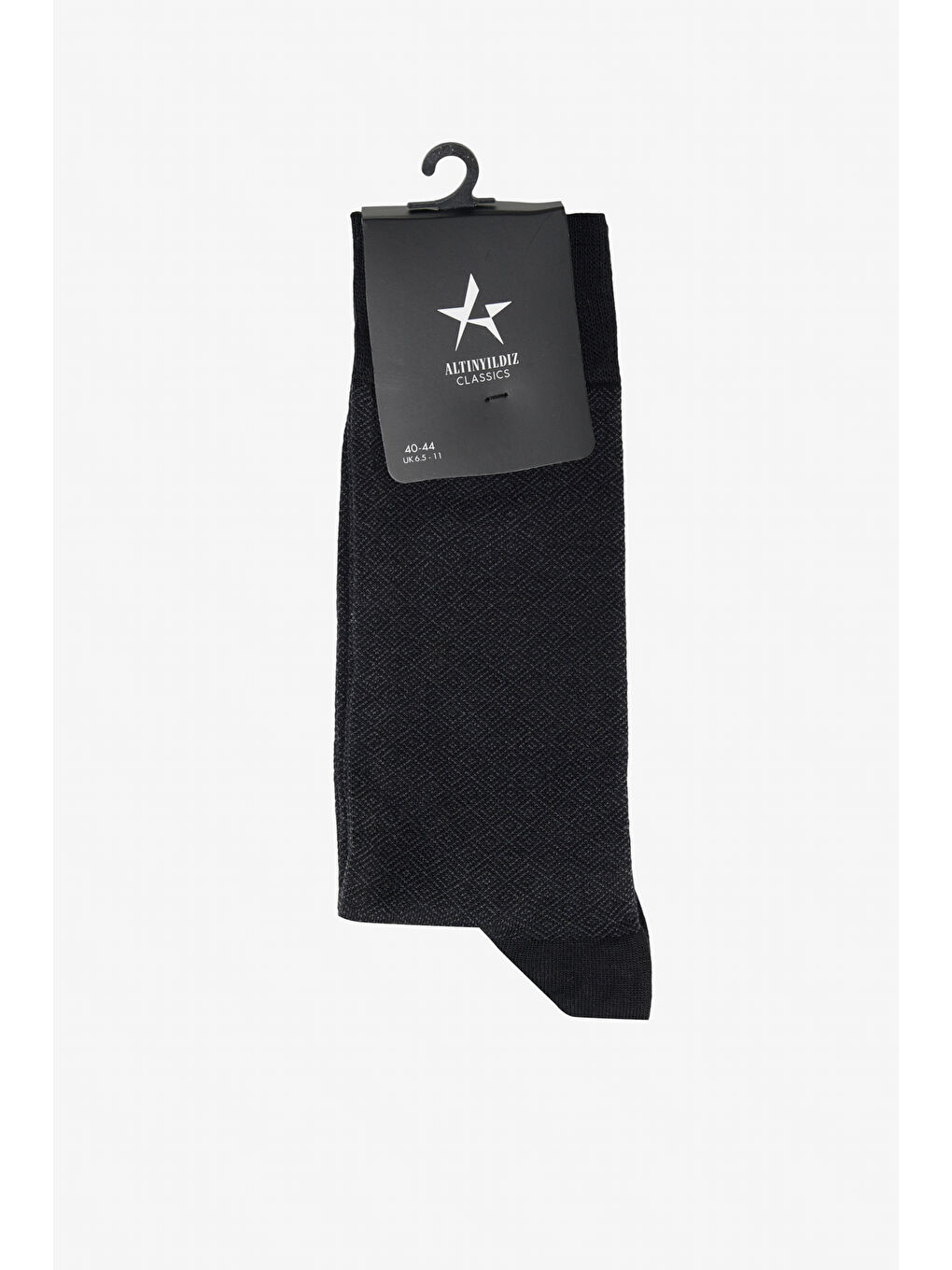 Erkek Siyah-Gri Desenli Tekli Çorap