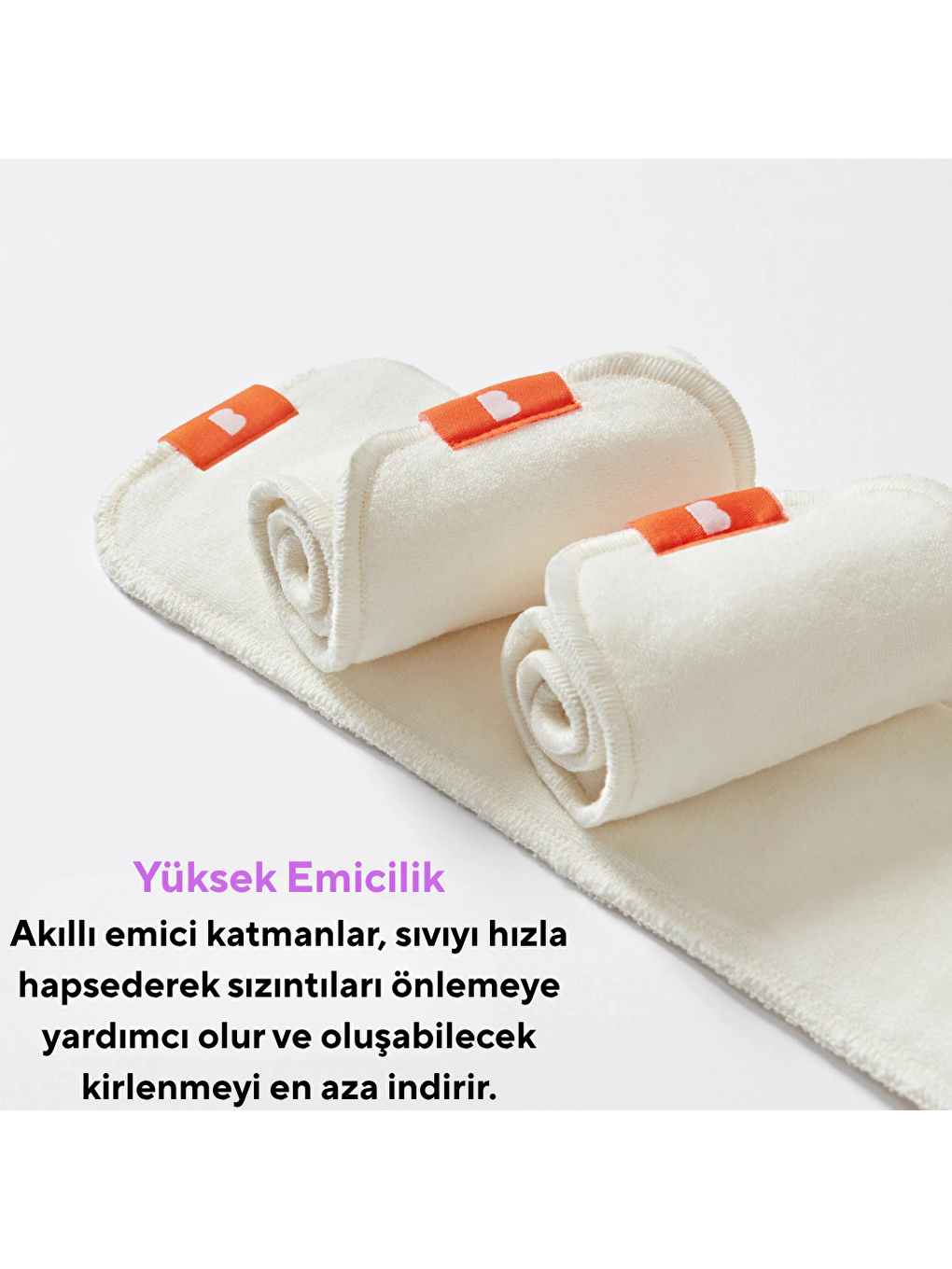 Yıkanabilir Bebek Bezi Yedek Emici Takviye Pedi Booster 3'lü Paket-3