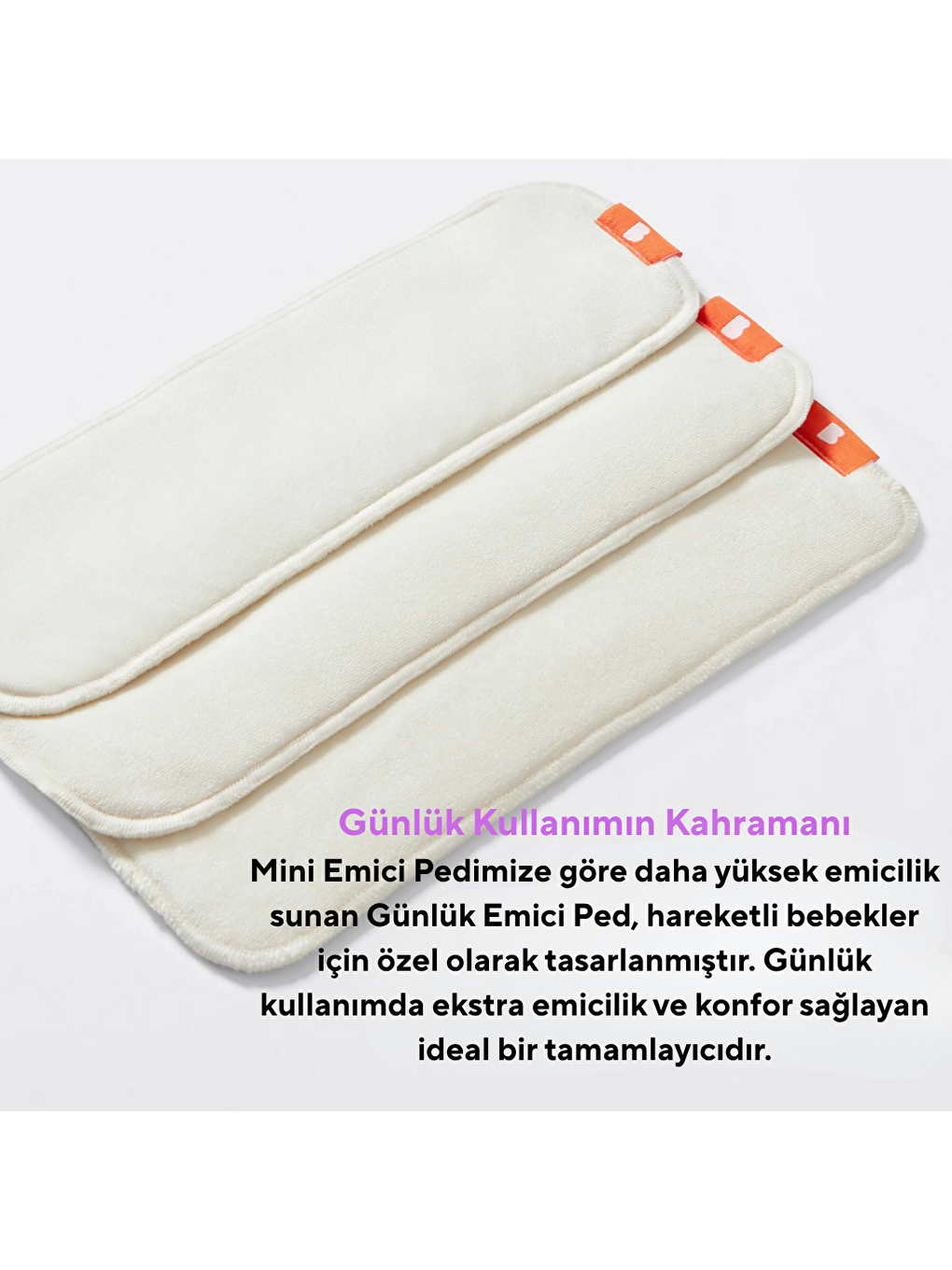 Yıkanabilir Bebek Bezi Yedek Emici Takviye Pedi Booster 3'lü Paket-5