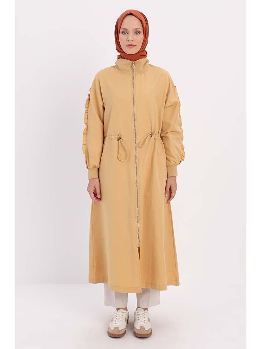 Sarı-Büzgülü Fermuarlı Kap-1