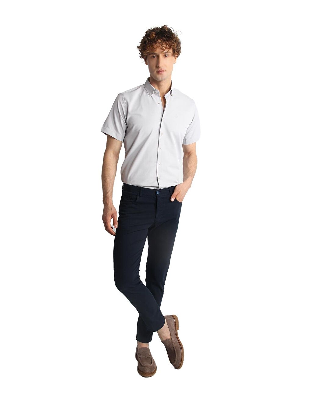 Erkek Lacivert Slim Fit / Dar Kalıp Pantolon-2
