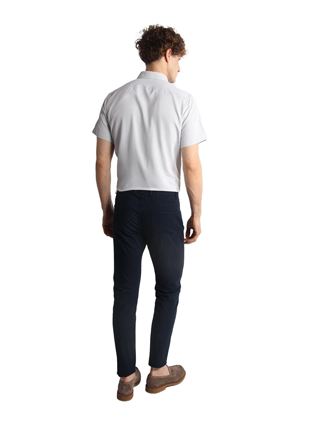 Erkek Lacivert Slim Fit / Dar Kalıp Pantolon-3