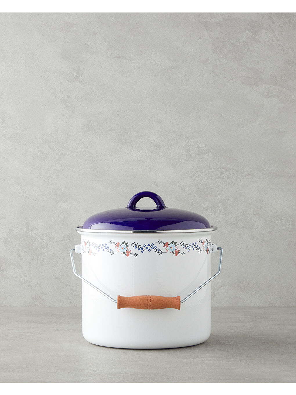 Azure Bloom Emaye Bakraç 20 cm Beyaz