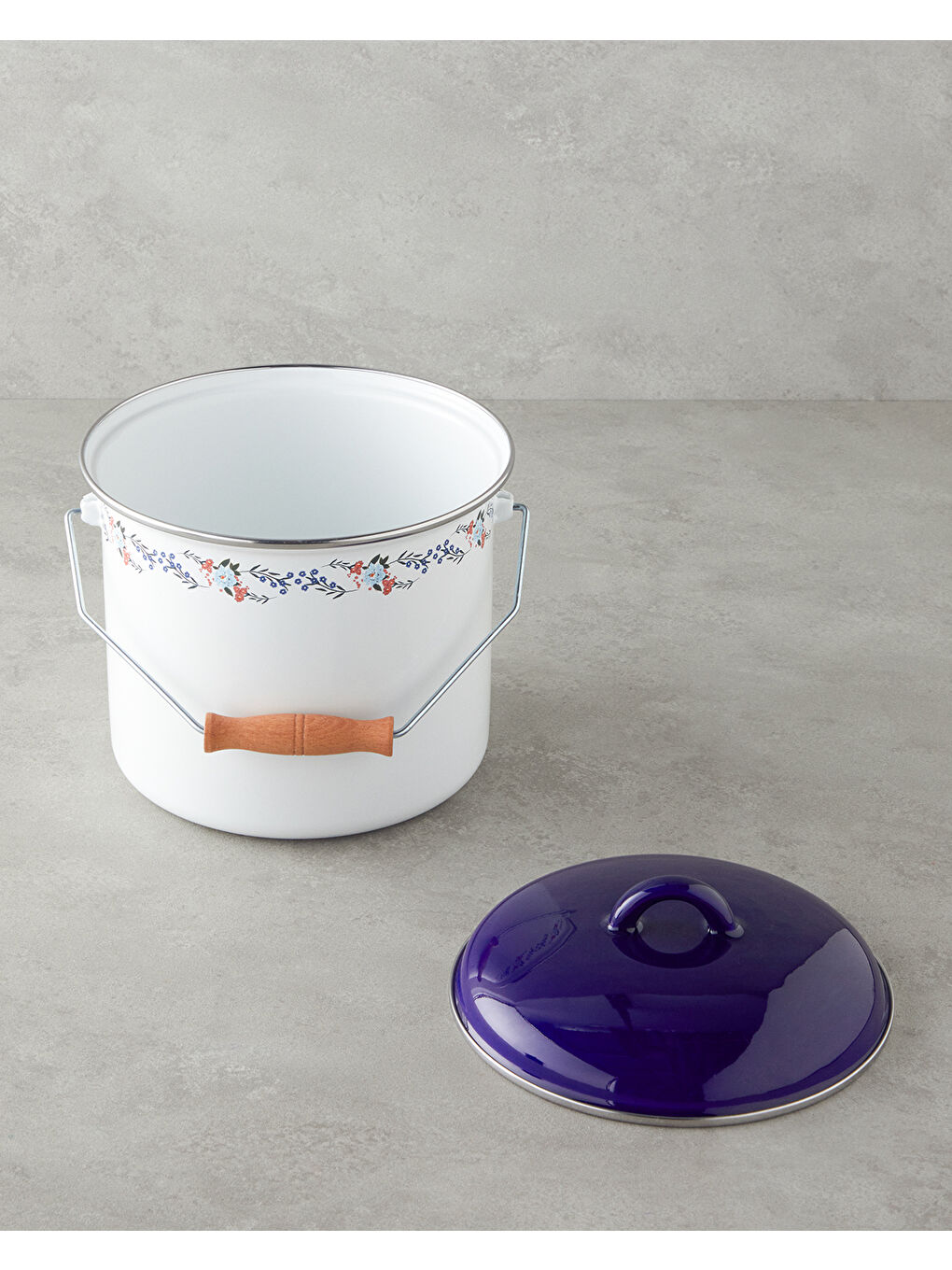 Azure Bloom Emaye Bakraç 20 cm Beyaz-1