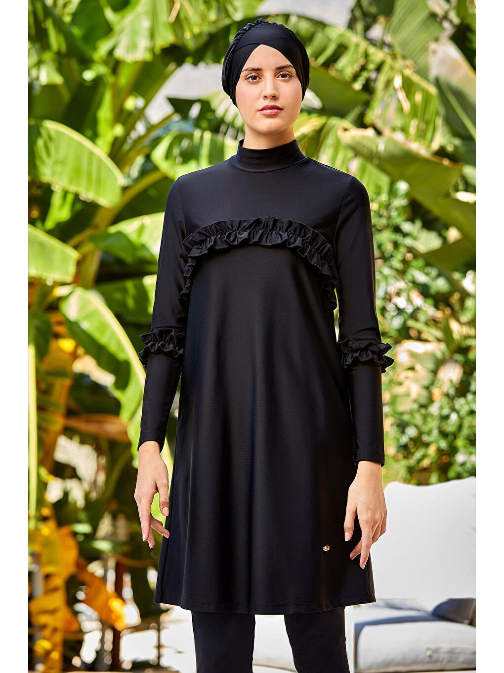 Likralı Tesettür Mayo 4333 Siyah