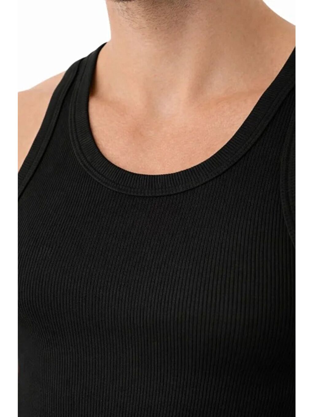 Siyah Erkek Kaşkorse Atlet Vücuda Oturan-1