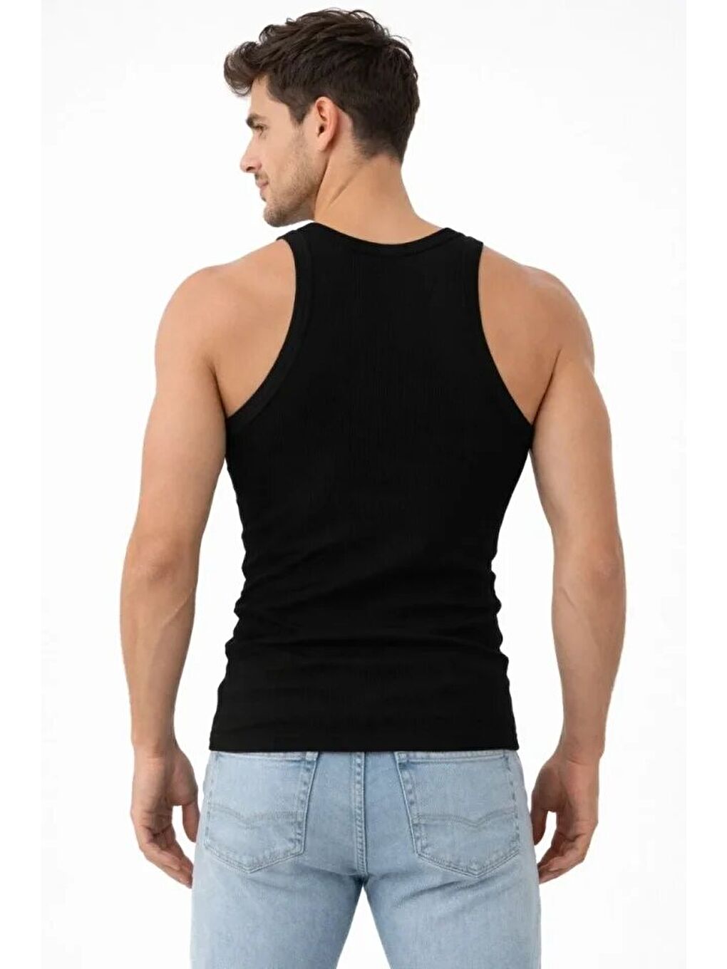 Siyah Erkek Kaşkorse Atlet Vücuda Oturan-2