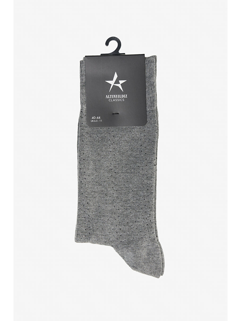 Erkek Gri-Siyah Desenli Tekli Soket Çorap