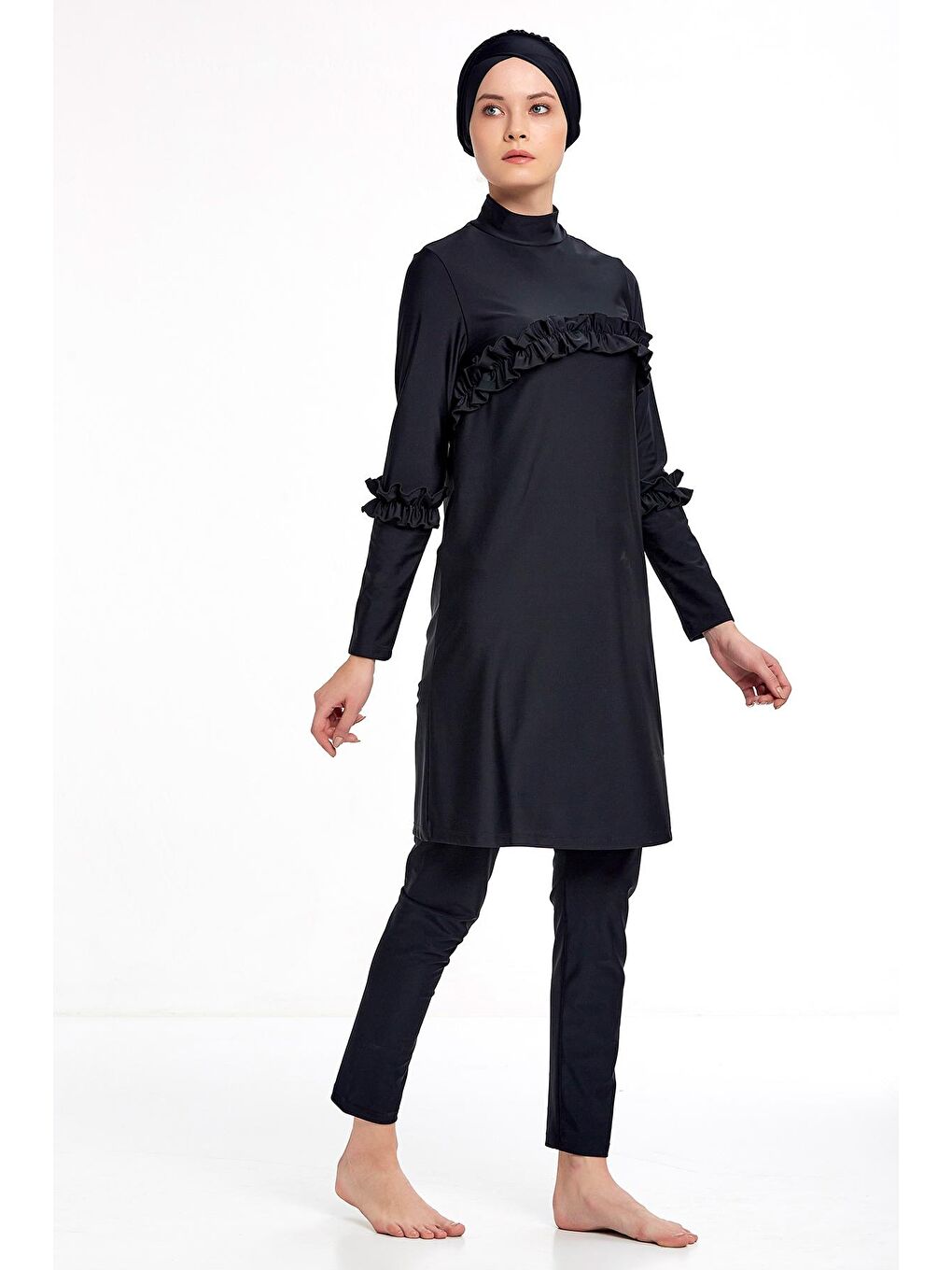 Likralı Tesettür Mayo 4333 Siyah-1