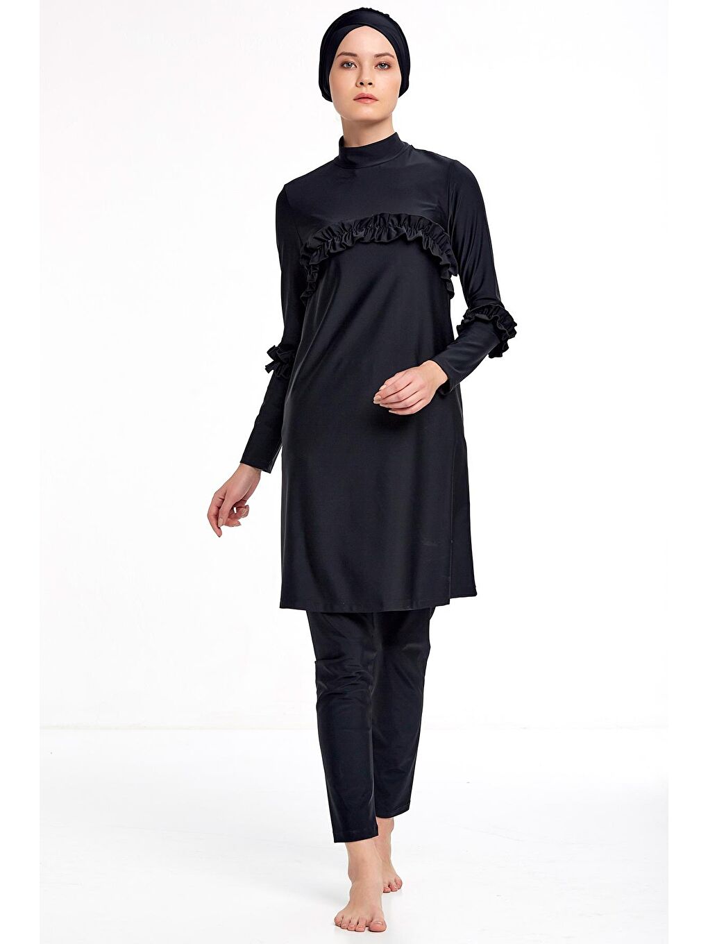 Likralı Tesettür Mayo 4333 Siyah-2