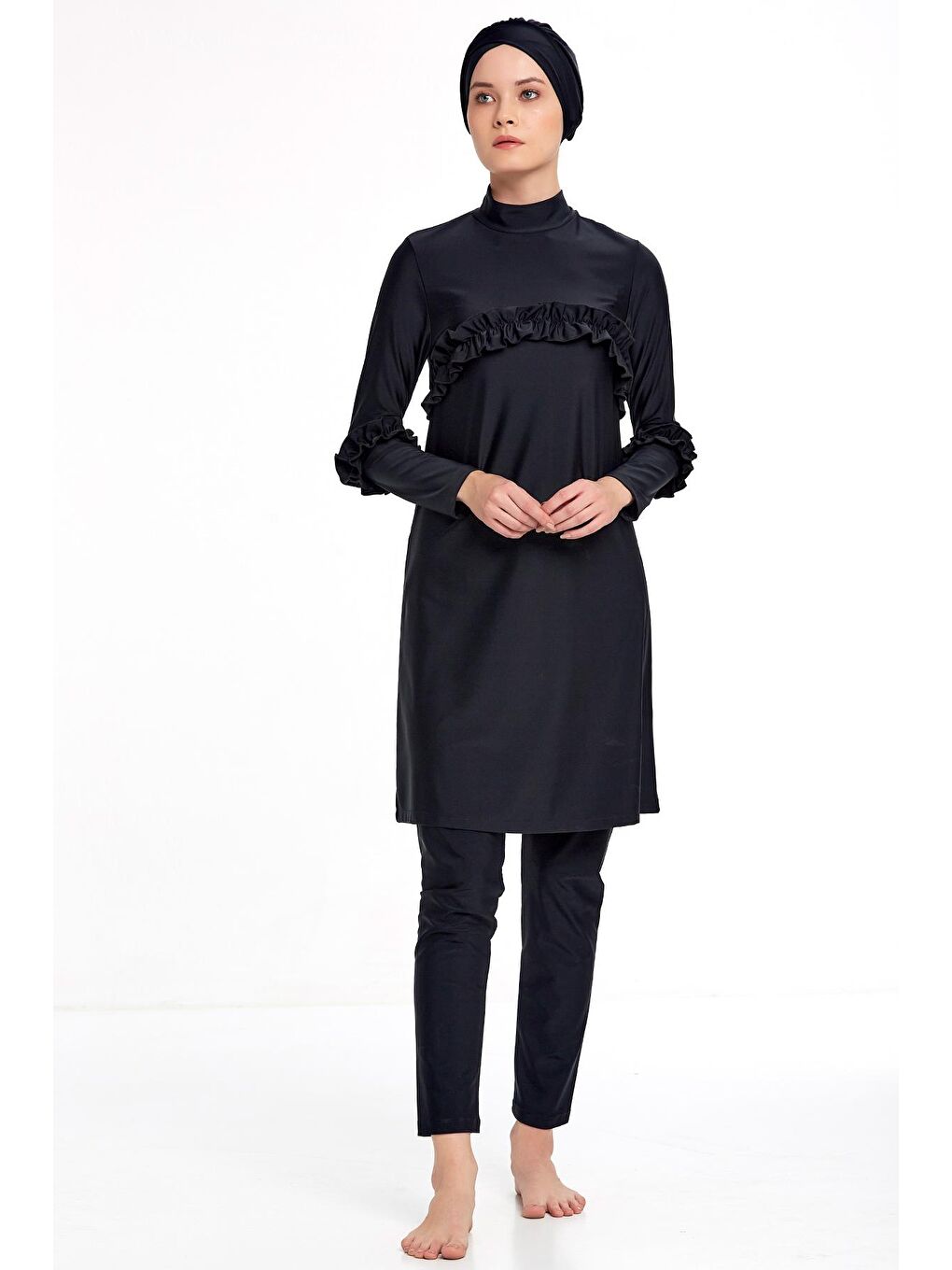 Likralı Tesettür Mayo 4333 Siyah-4