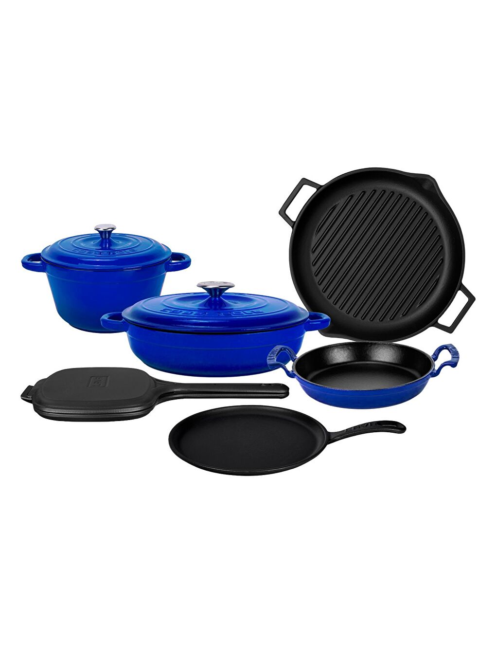 LAVA Mavi Döküm 6x Trendy Serisi 9 Parça Tencere & Tava Seti - 1