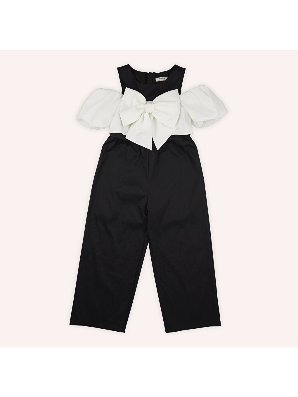 Siyah Kız Çocuk Fiyonk Detaylı Salopet-2