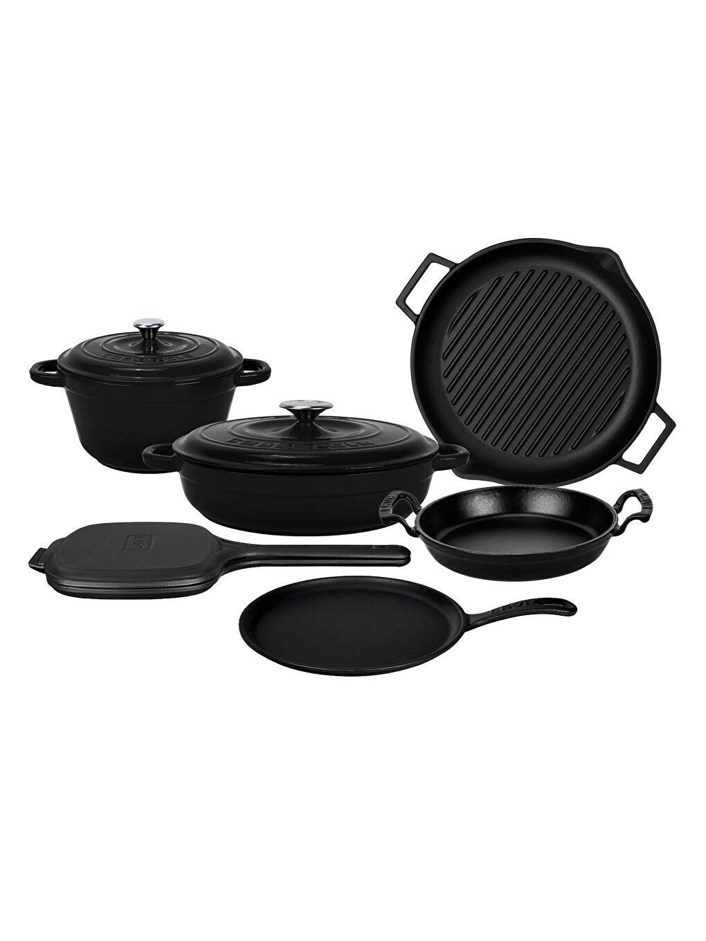LAVA Siyah Döküm 6x Trendy Serisi 9 Parça Tencere & Tava Seti - 1