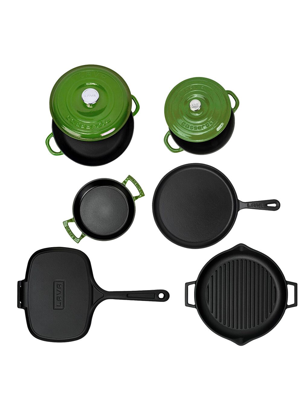 Yeşil Döküm 6x Trendy Serisi 9 Parça Tencere & Tava Seti-3