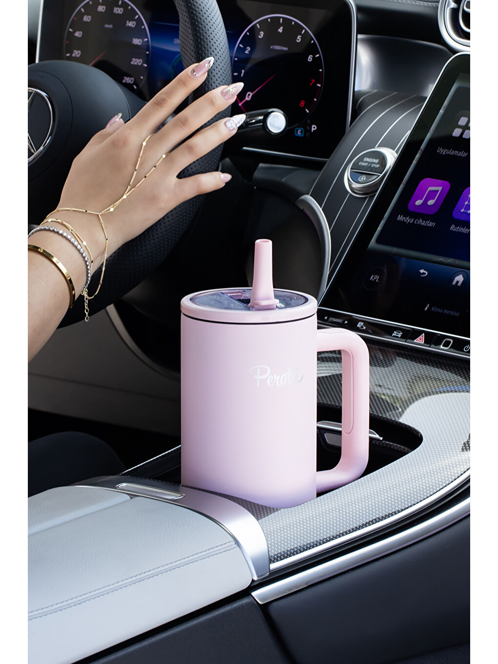 17238-2 Colte V2 Paslanmaz Çelik Sporcu Termos Bardak Matara Pembe 1,2 Lt-2