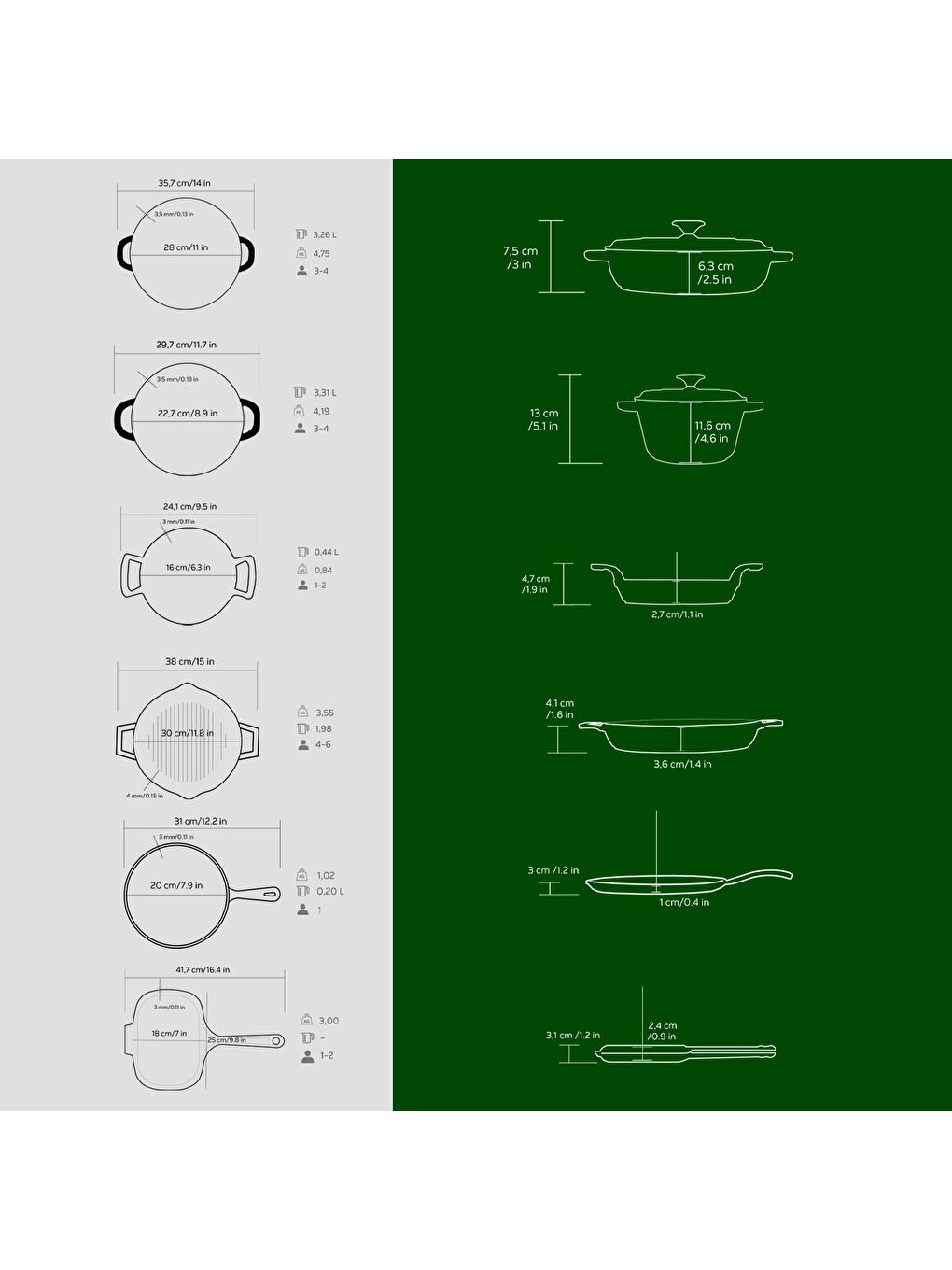Yeşil Döküm 6x Trendy Serisi 9 Parça Tencere & Tava Seti-5