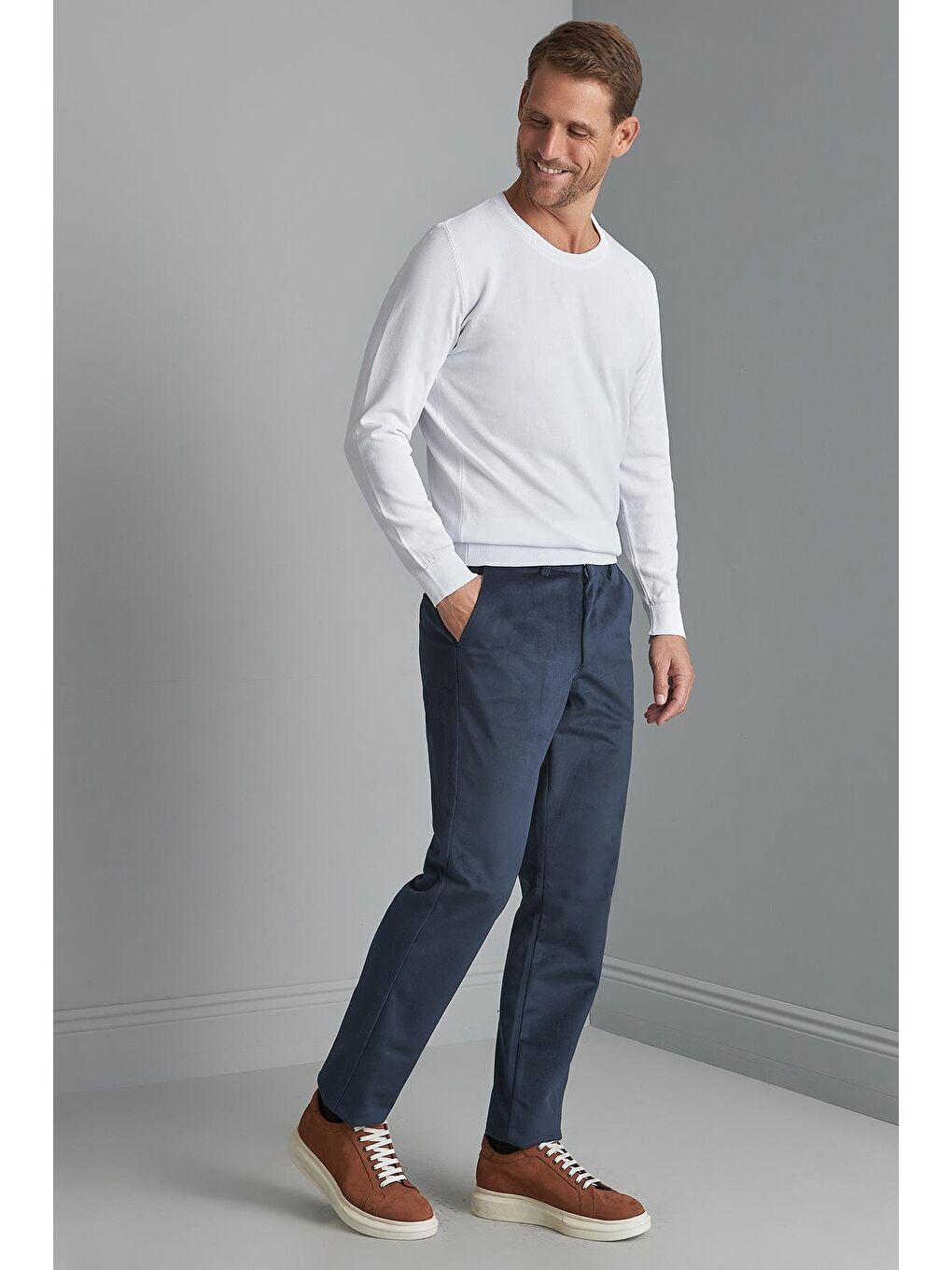 Erkek Lacivert  / Rahat Kalıp Pantolon-1