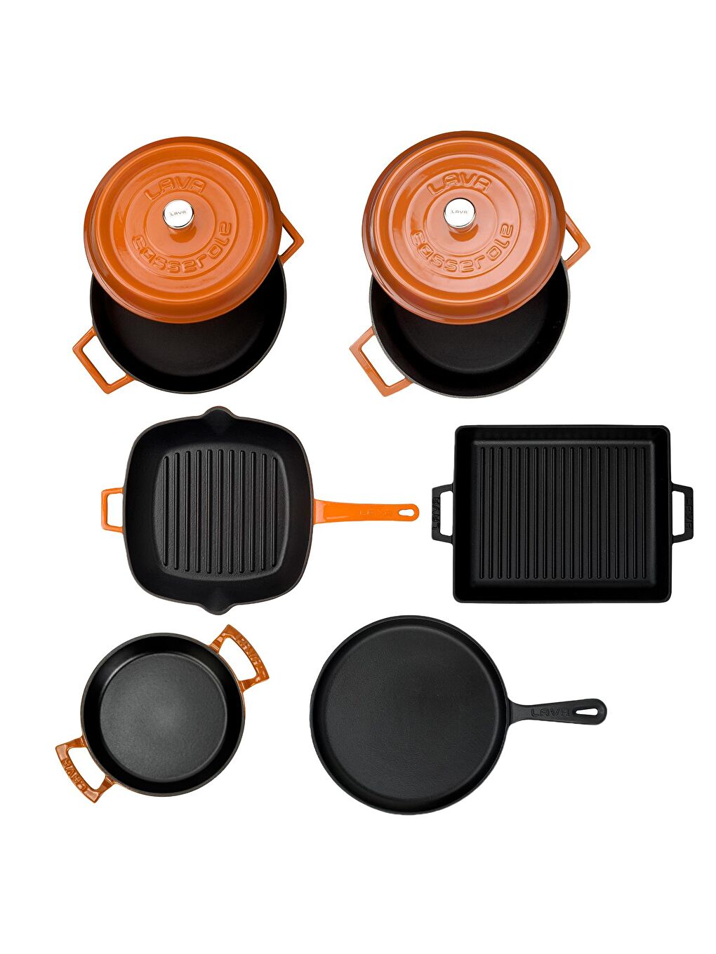 Turuncu Döküm 6x Trendy Serisi 8 Parça Tencere & Tava Seti-3