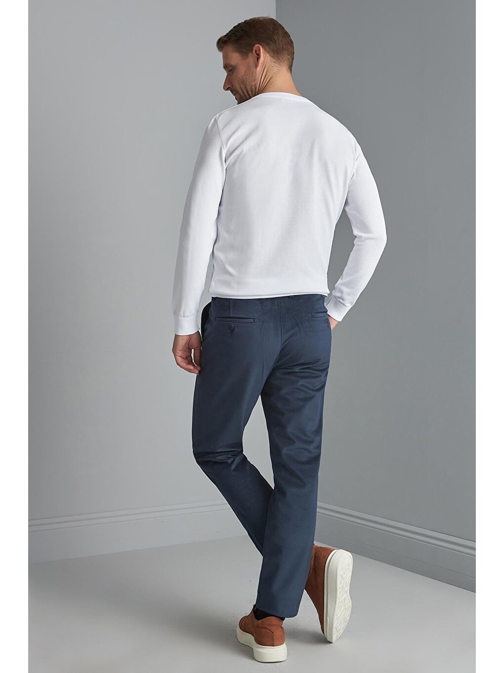 Erkek Lacivert  / Rahat Kalıp Pantolon-2