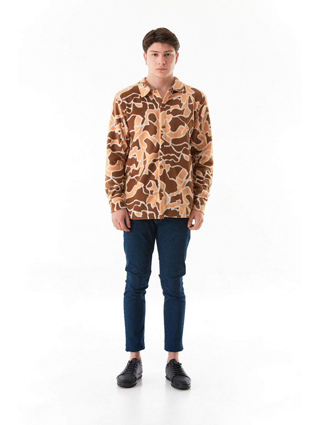 Sarı Desenli Polar Gömlek-1