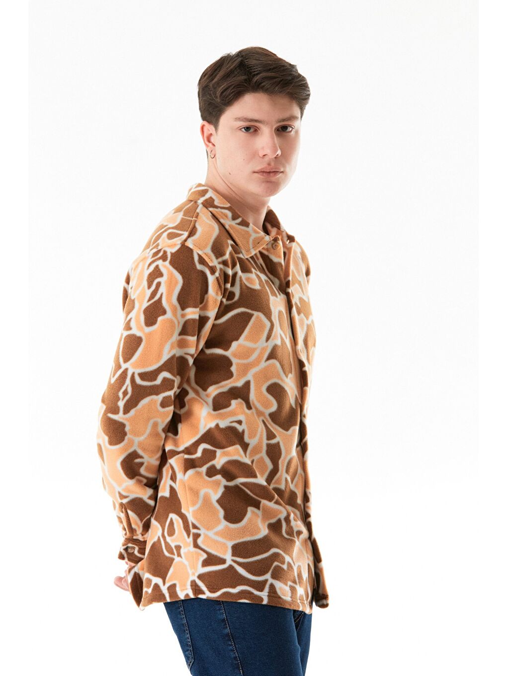 Sarı Desenli Polar Gömlek-4