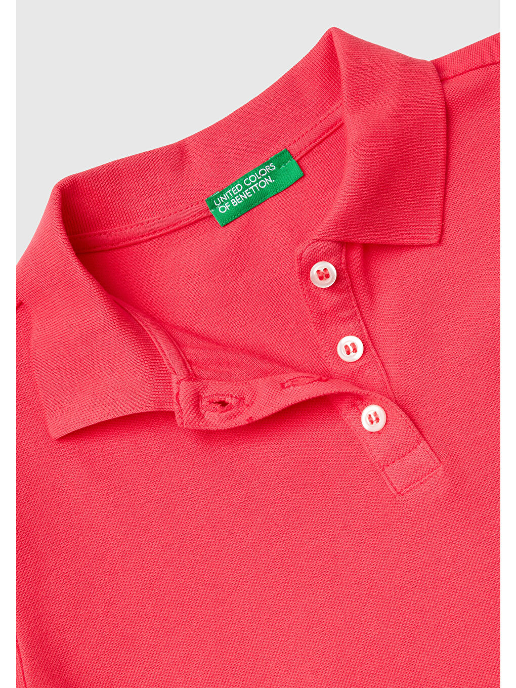 United Colors Of Benetton Fuşya Kız Çocuk Fuşya Logolu Pike Polo  Yaka T-Shirt - 1