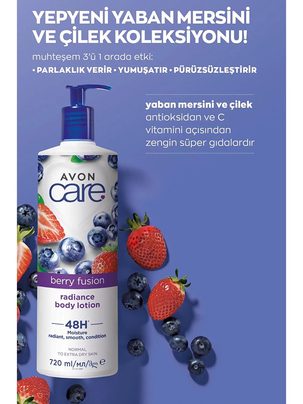 AVON Renksiz Senses İkili Duş Jeli ve Yaban Mersini Özlü Vücut Losyonu Paketi - 3