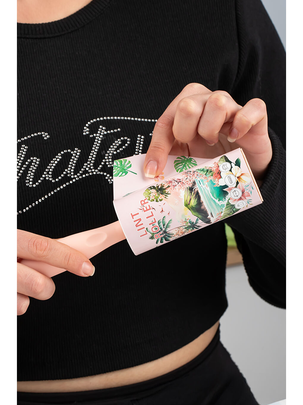 3106 Kedi Köpek Tüy Toplayıcı Rulo + 8 Adet Yedek Rulo Somon-1