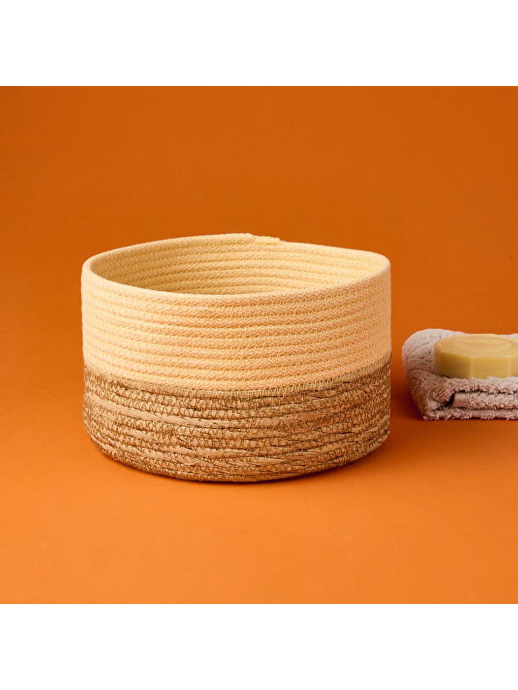 Sun Madness Büyük Dekoratif Sepet - Bej / Kahverengi - 22x12 cm-3