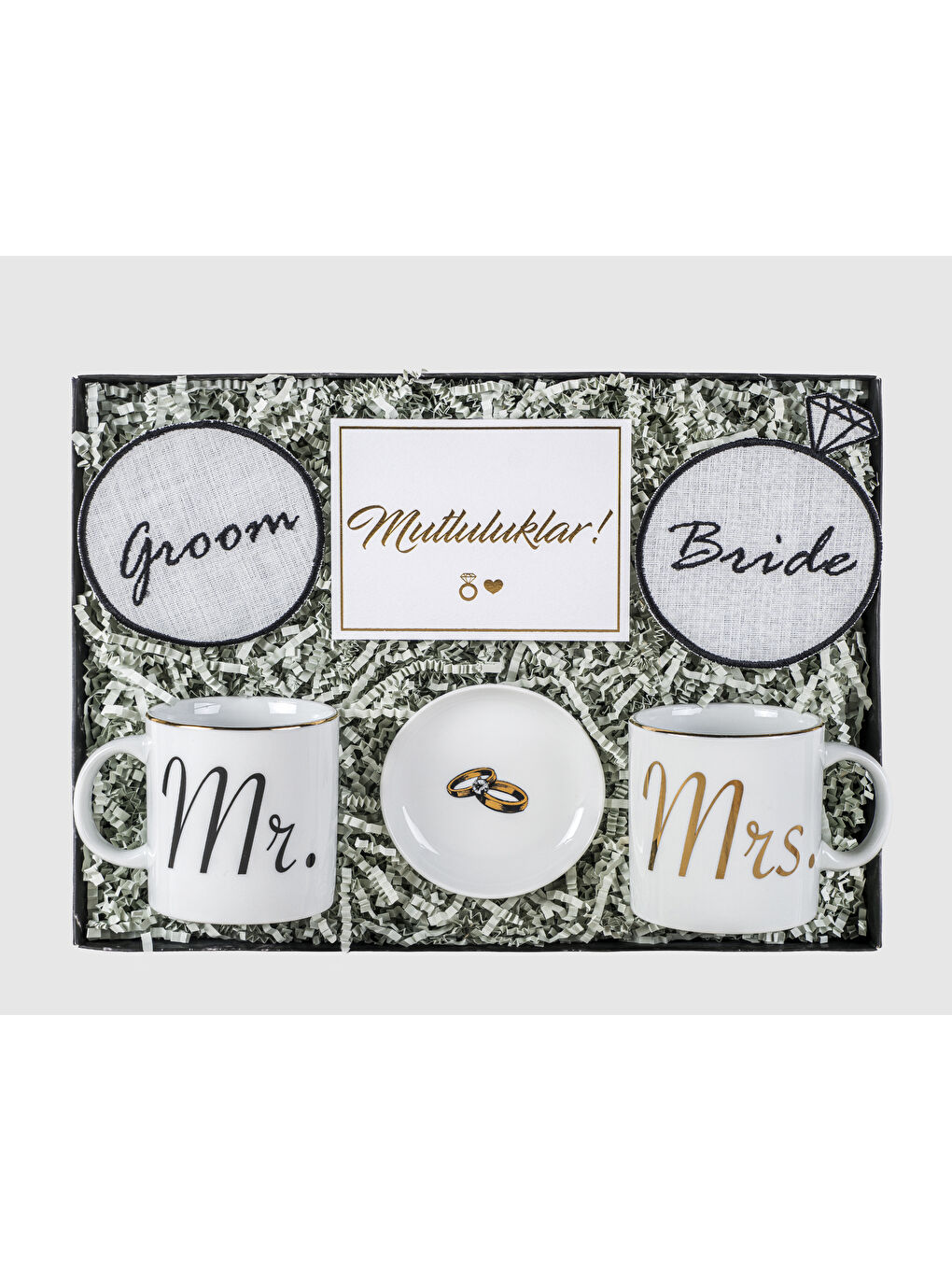 Siyah Yeni Çifte Mutluluklar Hediye Kutusu