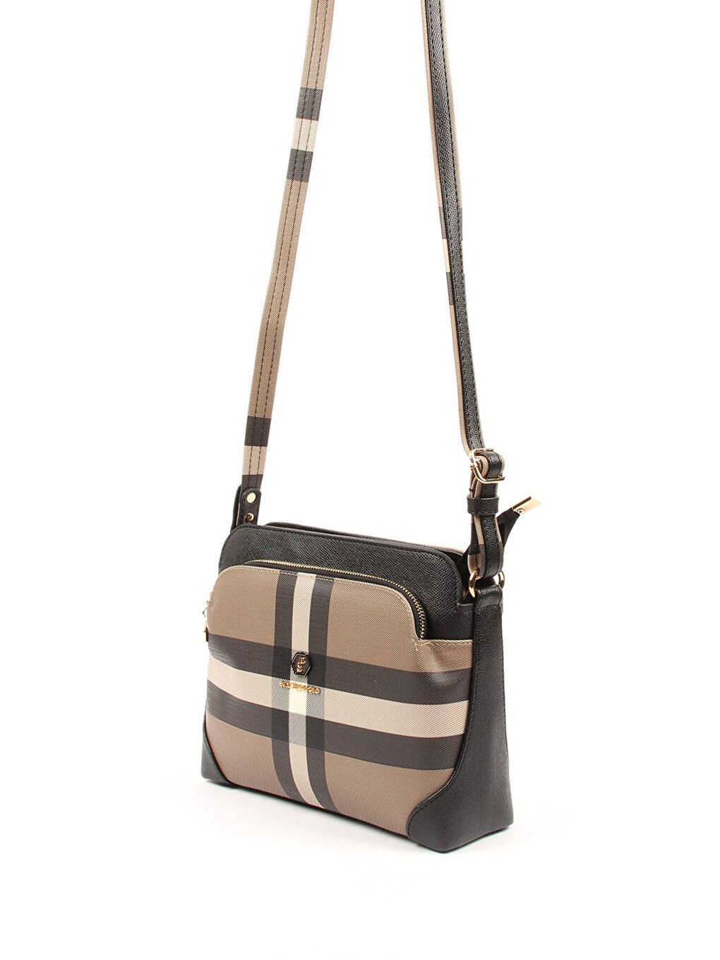 Kahverengi Kadın Çapraz Çanta 364-34602 SILVER POLO ÇAPRAZ BAYAN ÇANTASI MK80 KAHVE-MAT SİYAH-1