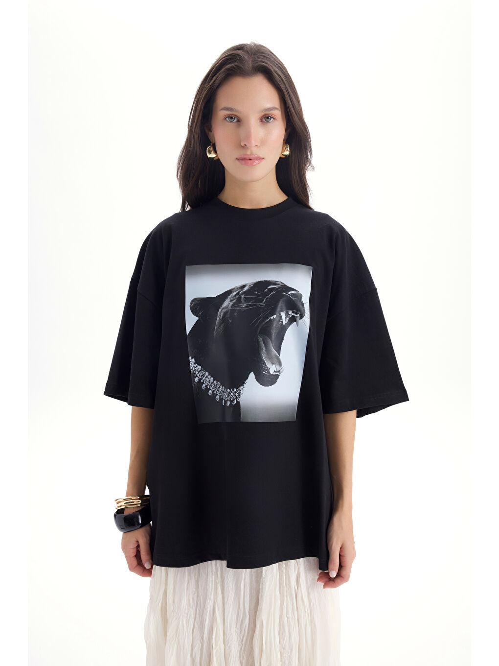 Panthera Oversize Siyah T-Shirt-1