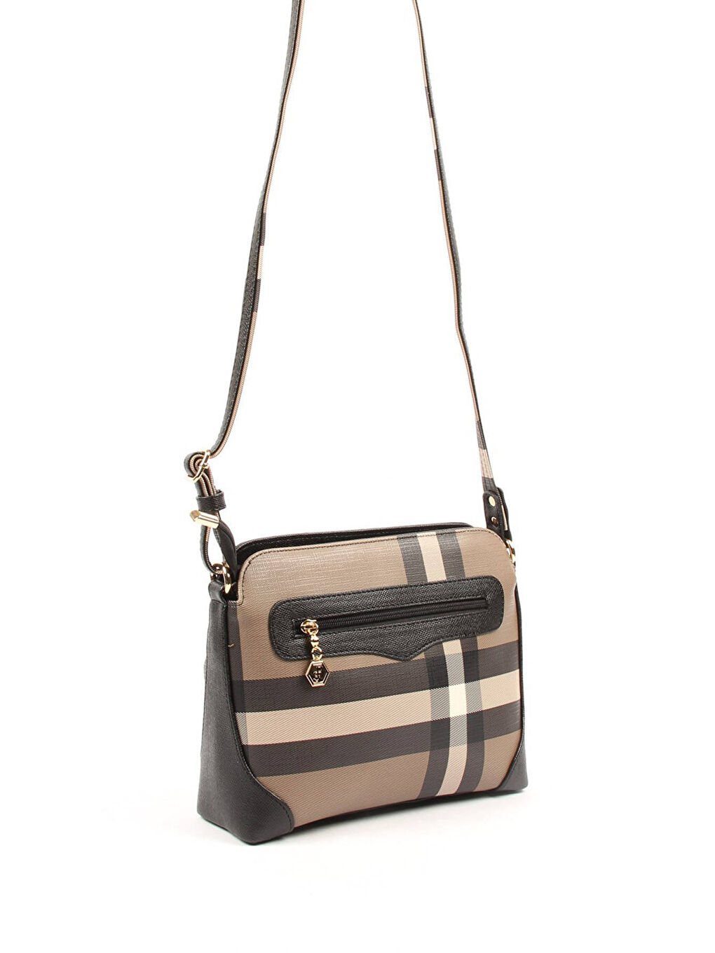 Kahverengi Kadın Çapraz Çanta 364-34602 SILVER POLO ÇAPRAZ BAYAN ÇANTASI MK80 KAHVE-MAT SİYAH-2