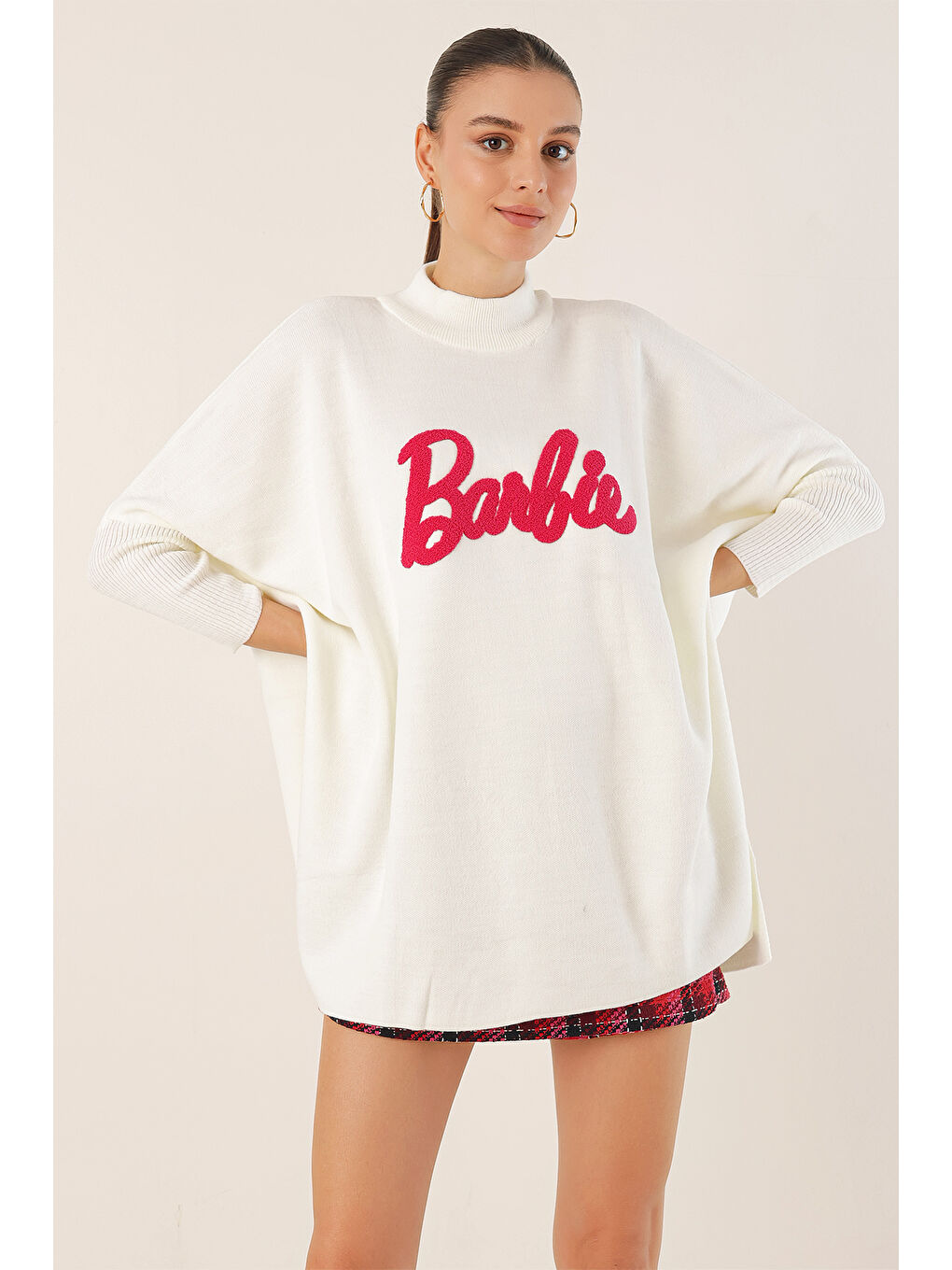 15783 Yırtmaçlı Panço Kazak - B.Beyaz-3