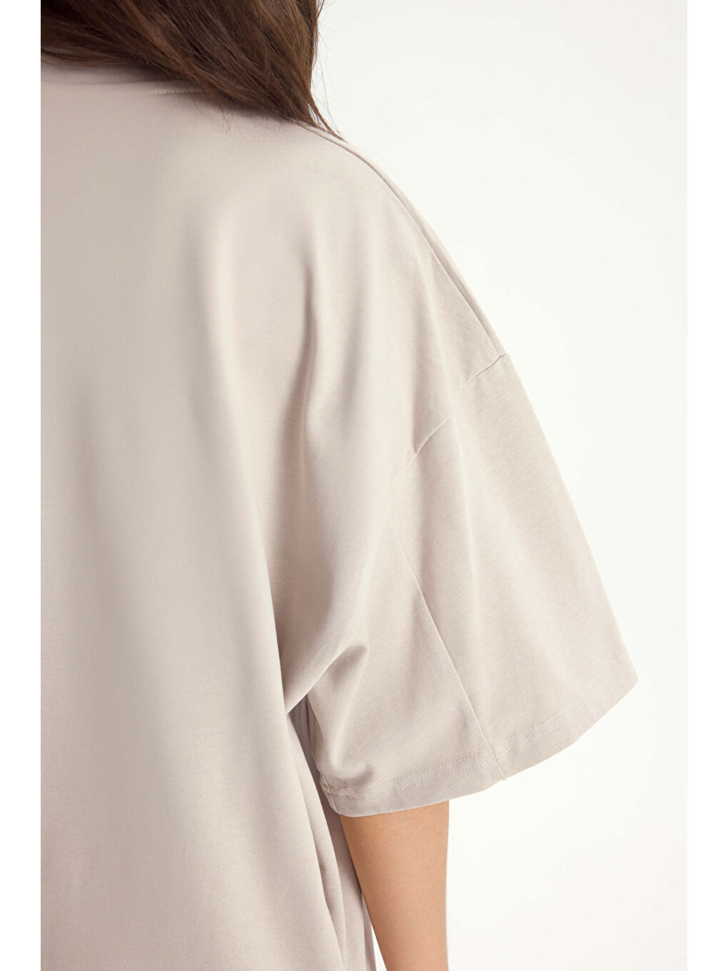 Bej Panthera Oversize Taş T-Shirt-7