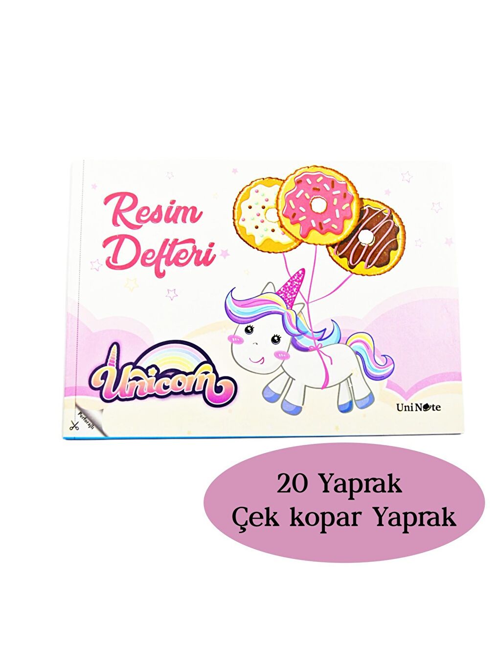 Uninote Resim Defteri Dikişli Küçük Boy A5 20 Yaprak 3 Adet-4