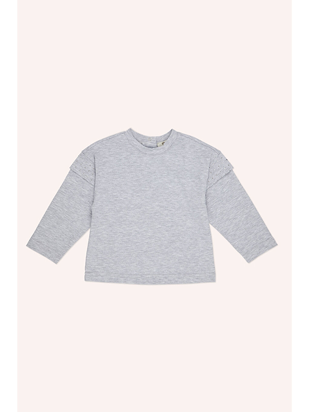 Gri Kız Çocuk Uzun Kollu Tişört