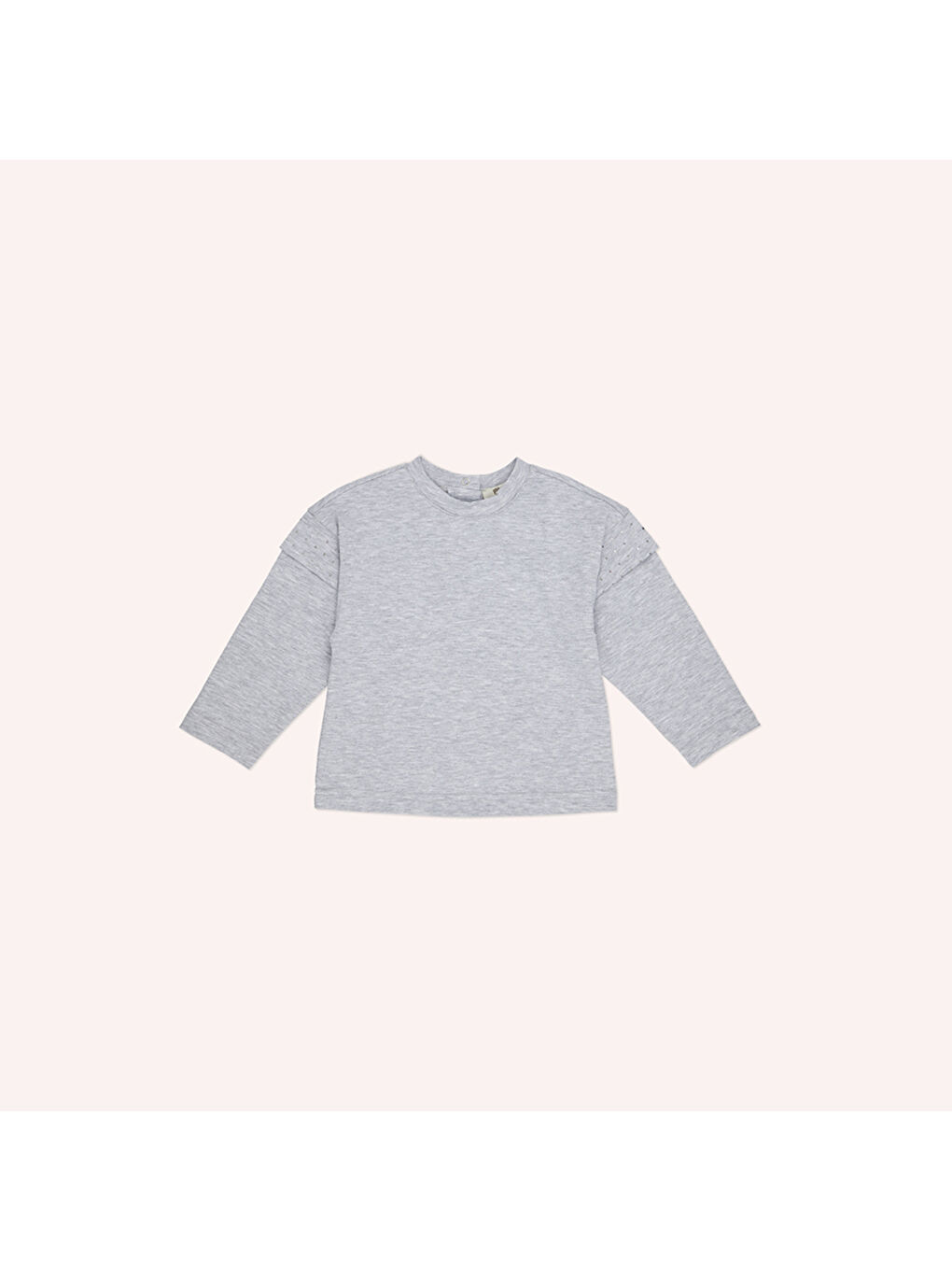 Gri Kız Çocuk Uzun Kollu Tişört-1