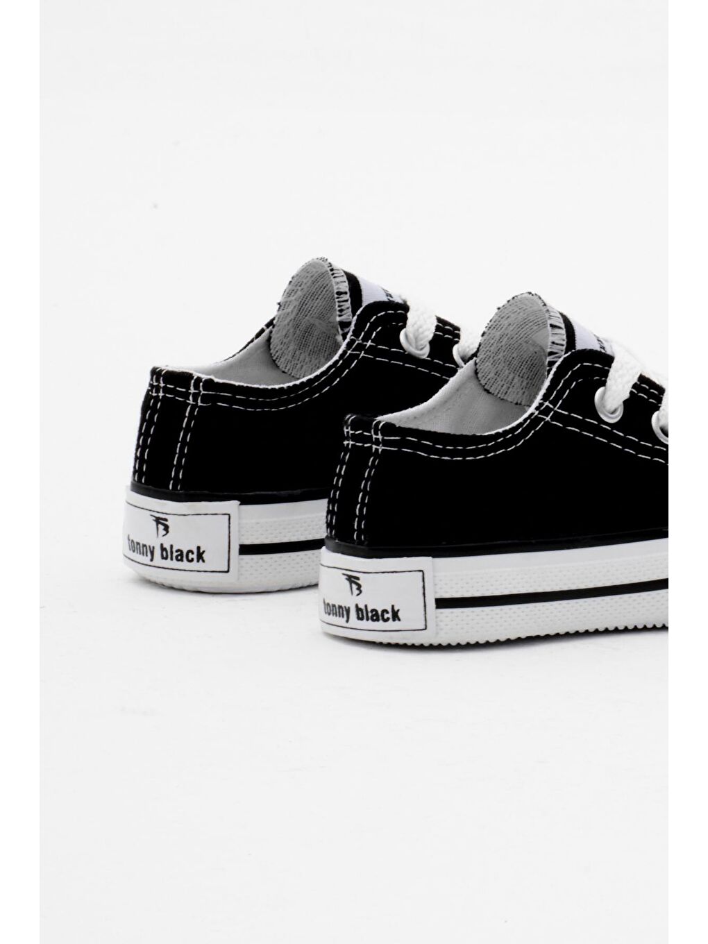 TONNY BLACK Siyah Çocuk Unisex Siyah Rahat Kalıp Bağcıklı Sneaker - 4