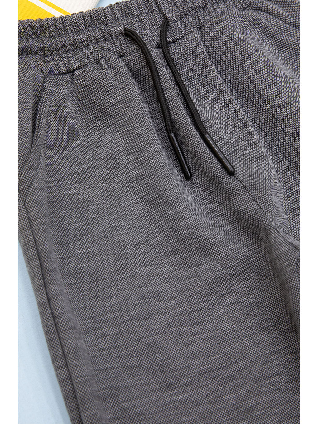 Antrasit Beli Lastikli Jogger Kumaş Tek Kargo Cepli Erkek Çocuk Şort 21155-3