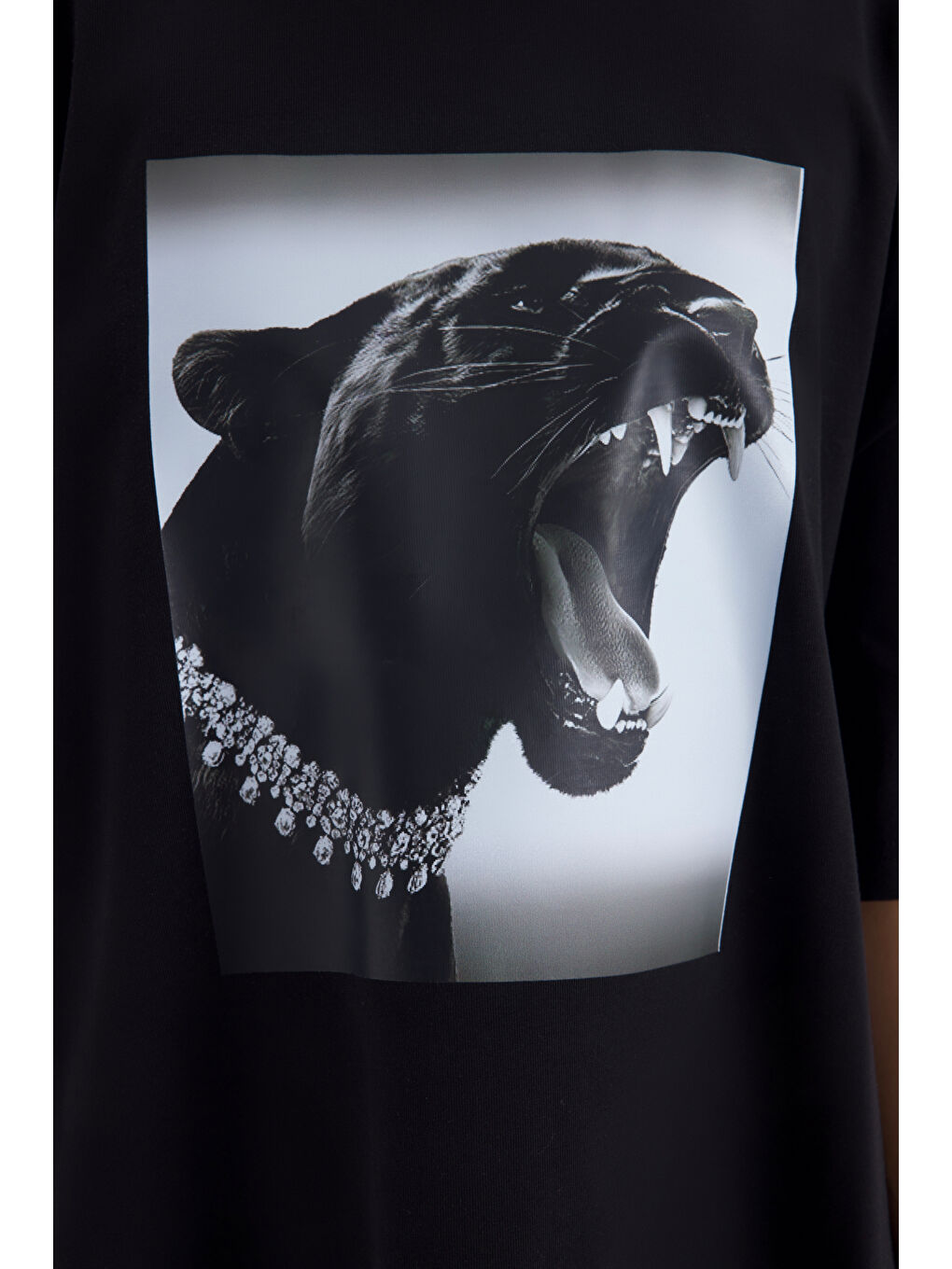 Panthera Oversize Siyah T-Shirt-6