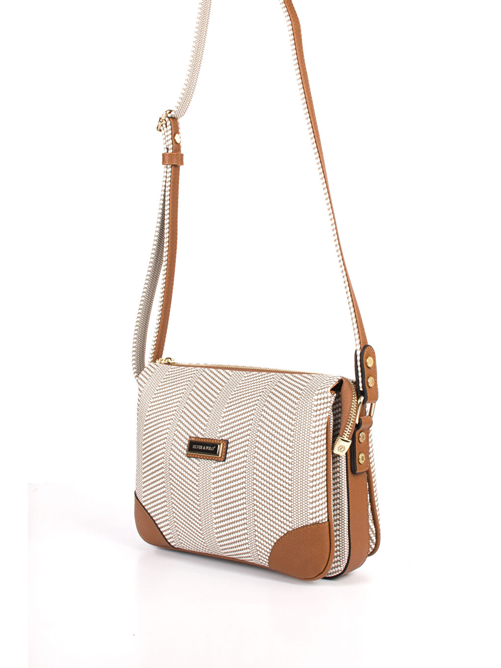 Bej Kadın Çapraz Çanta 784-33917 SILVER POLO ÇAPRAZ BAYAN ÇANTASI M132 BEJ-MAT TABA-1