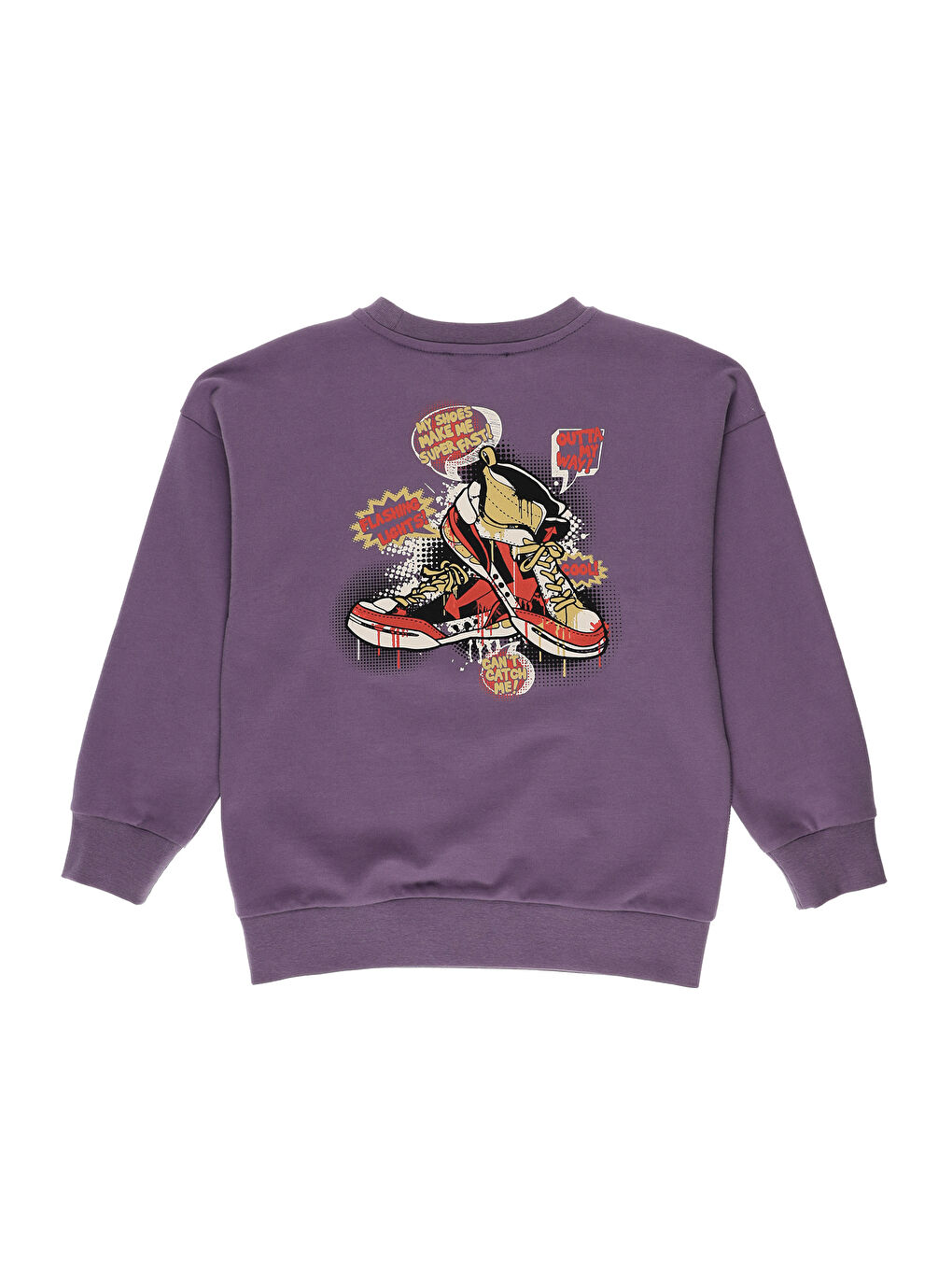 Mor Erkek Çocuk Baskılı Sweatshirt-3