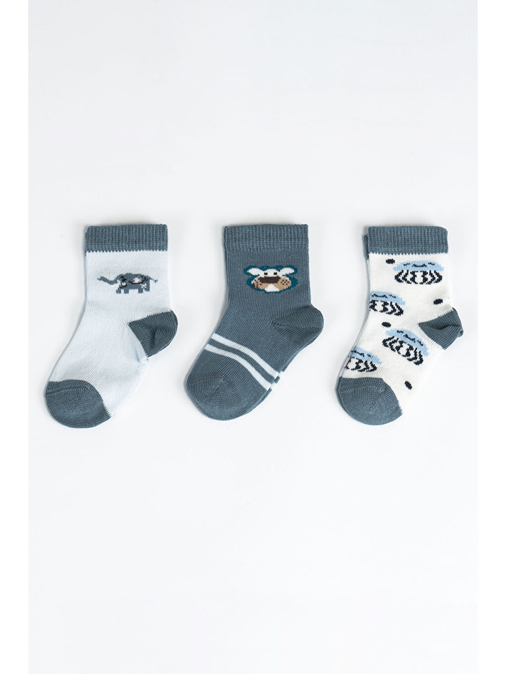 Ekru Erkek Bebek Basic Dikişsiz 3 'lü Soket Çorap 0 Ay - 36 Ay