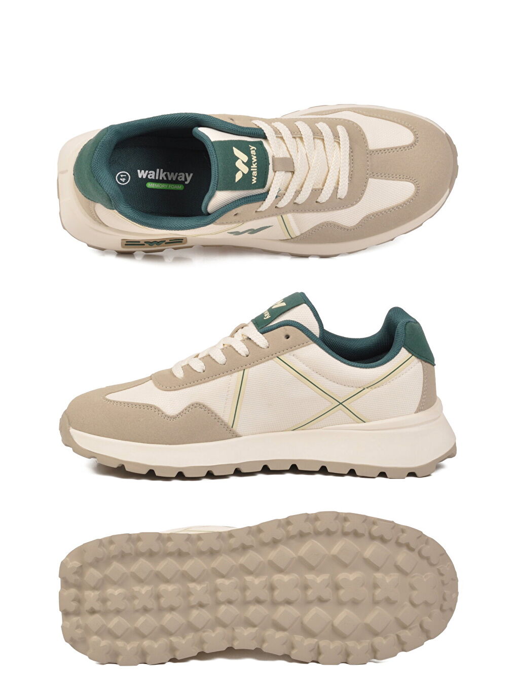 Beyaz Hafızalı Taban Hafif Esnek Unisex Spor Ayakkabı Muveon M-3