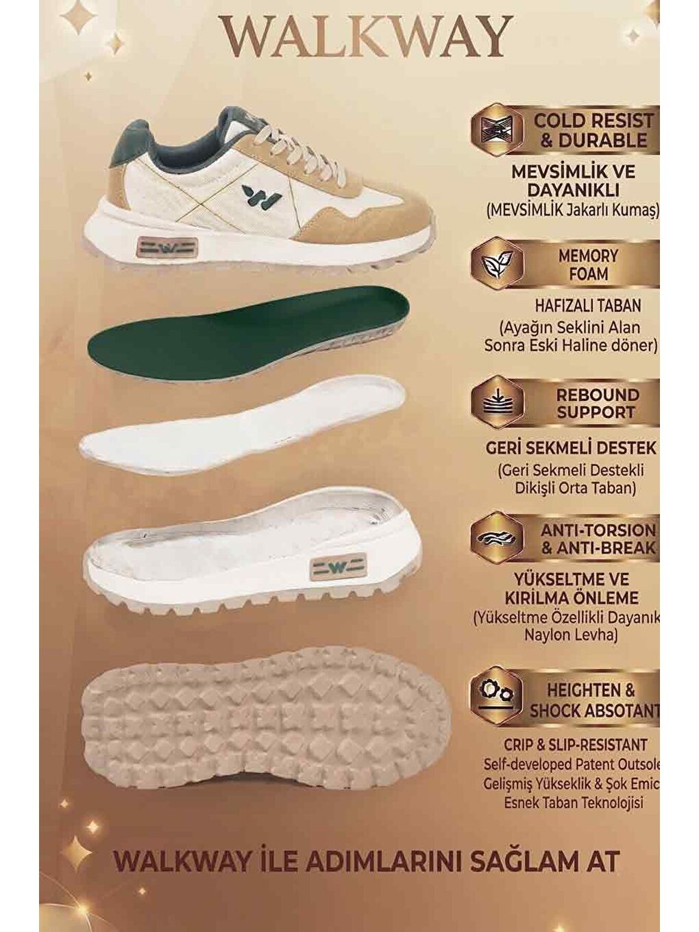 Beyaz Hafızalı Taban Hafif Esnek Unisex Spor Ayakkabı Muveon M-4